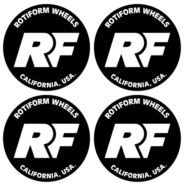 Wheel Centre Cap Gels (Set of 4) - Rotiform RF Logo - Centre Cap Gel Badges - Alloy Wheel Brands