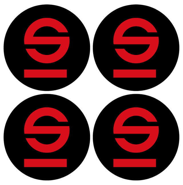 Wheel Centre Cap Gels (Set of 4) - Sparco ’S’ - Centre Cap Gel Badges - Alloy Wheel Brands