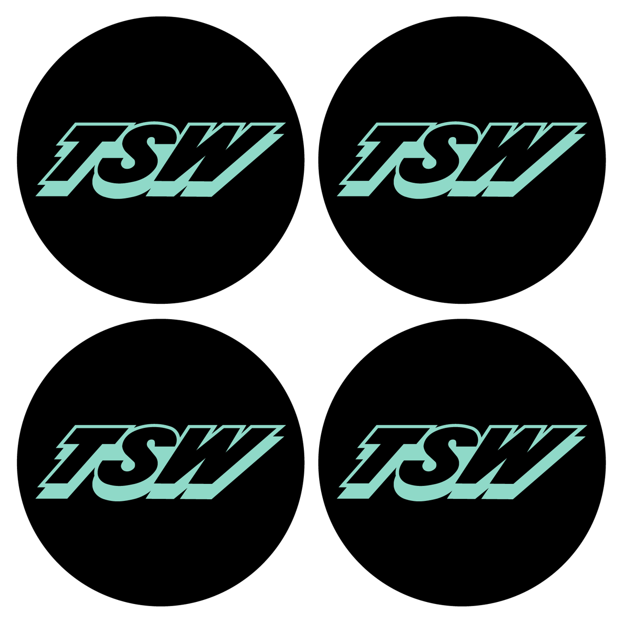 Wheel Centre Cap Gels (Set of 4) - TSW Wheels Logo (Old Style)