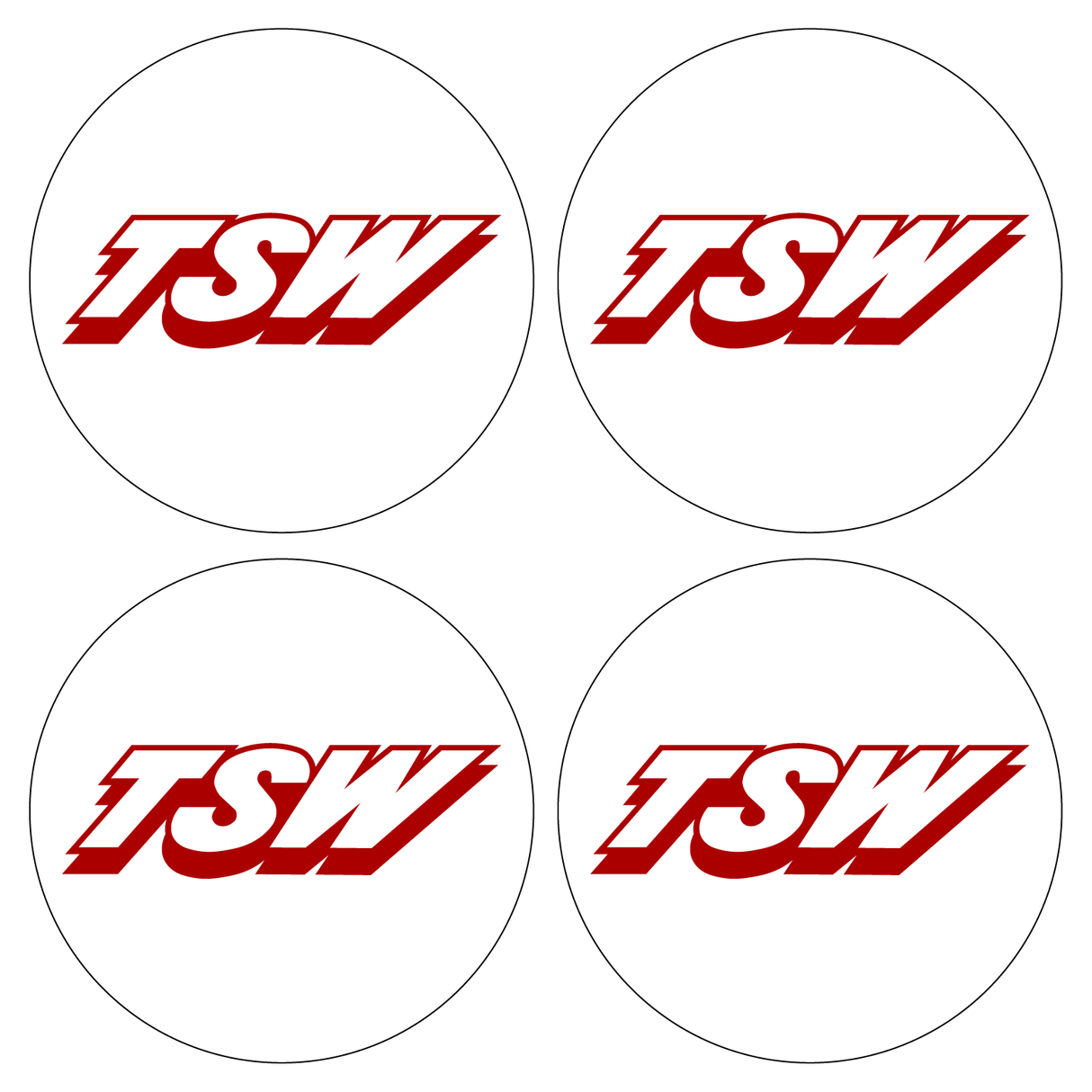 Wheel Centre Cap Gels (Set of 4) - TSW Wheels Logo (Old Style)