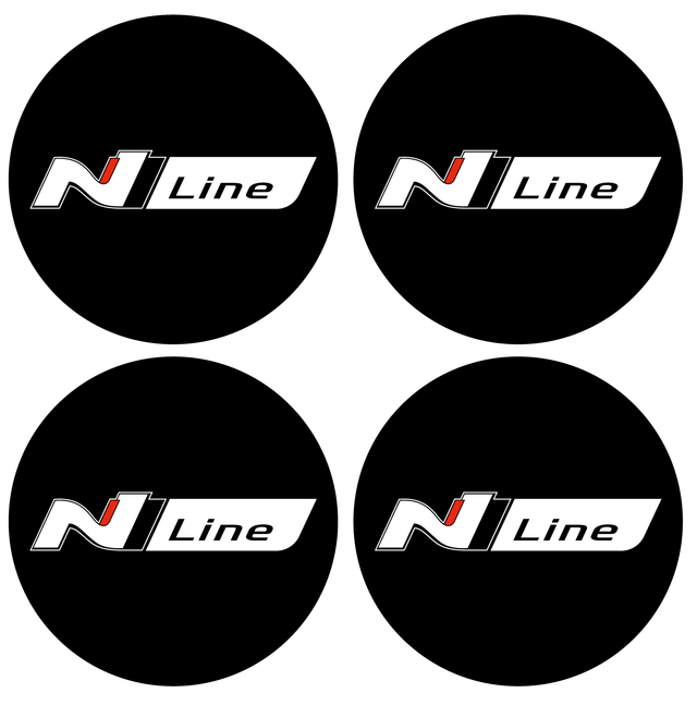 Wheel Centre Cap Gels (Set of 4) - Hyundai ’N Line’ - Centre Cap Gel Badges - Hyundai