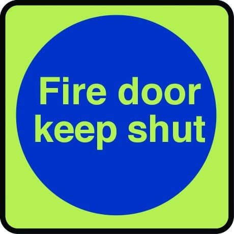 Fire door keep shut in photoluminescent sign - Fire Door Signs