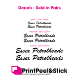 Essex Petrolheads club decals (Set of 2) - Various Sizes