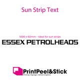 Essex Petrolheads Sun Strip Text