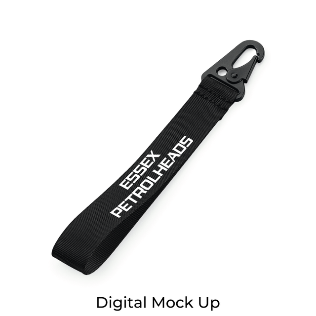 Essex Petrolheads Key Clip - Black & White - Merchandise - Keyrings & Clips