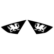 MK3 & 3.5 Focus Wales Flag Rear Window Flag Decal Set (Pair) - Window Flags