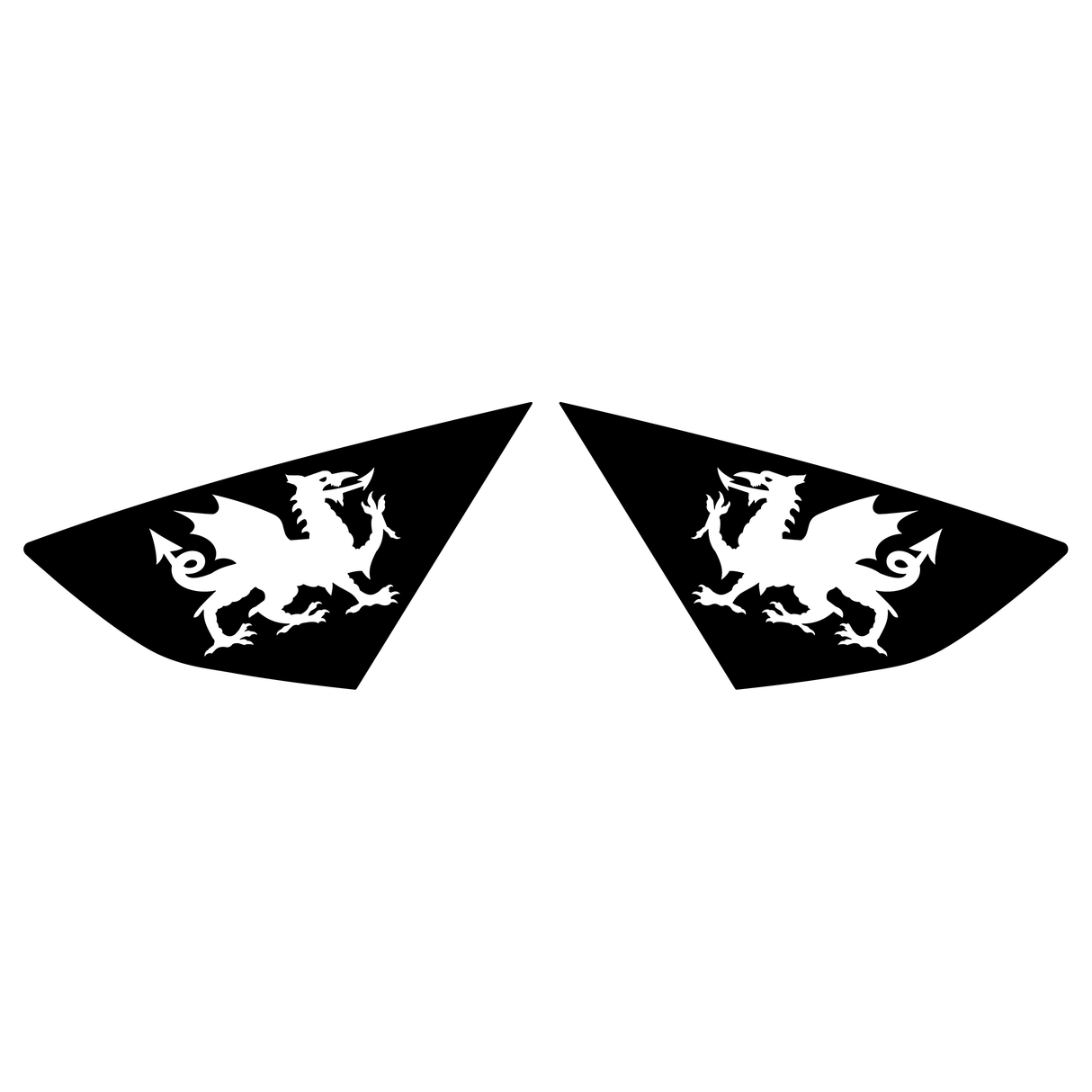 MK3 & 3.5 Focus Wales Flag Rear Window Flag Decal Set (Pair)