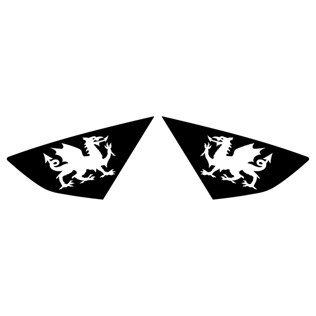 MK3 & 3.5 Focus Wales Flag Rear Window Flag Decal Set (Pair) - Window Flags