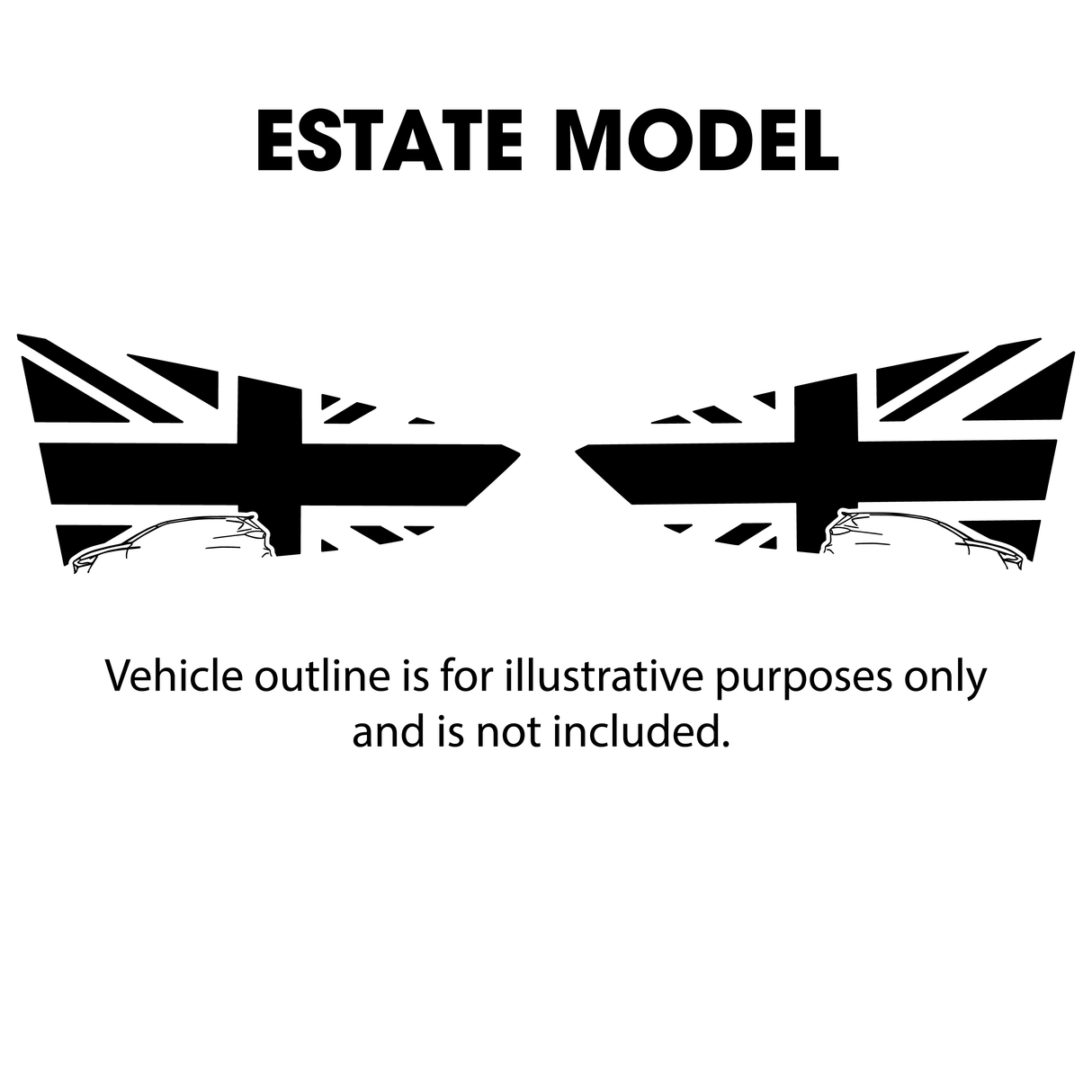 MK4ST Owners Club Focus Union Jack Rear Window Flag Decal Set