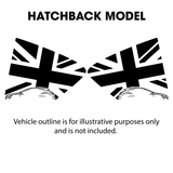 MK4ST Owners Club Focus Union Jack Rear Window Flag Decal Set