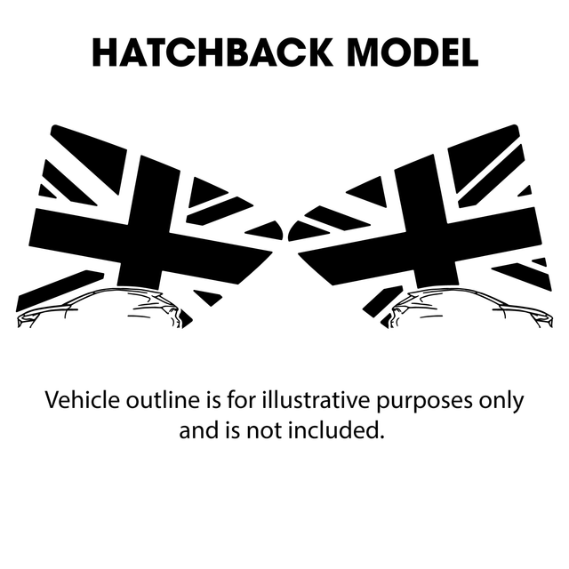 MK4ST Owners Club Focus Union Jack Rear Window Flag Decal Set - Hatchback / Gloss Light Primrose Yellow - Window Flags