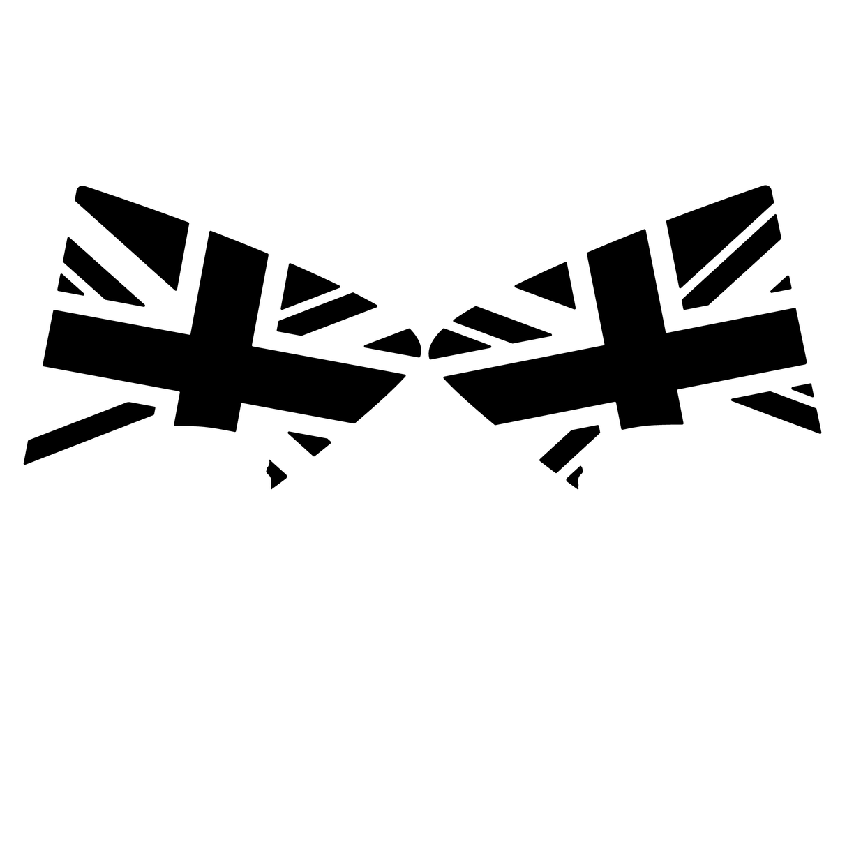 MK4ST Owners Club Focus Union Jack Rear Window Flag Decal Set