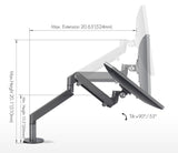 Single Gas Spring Monitor Arm