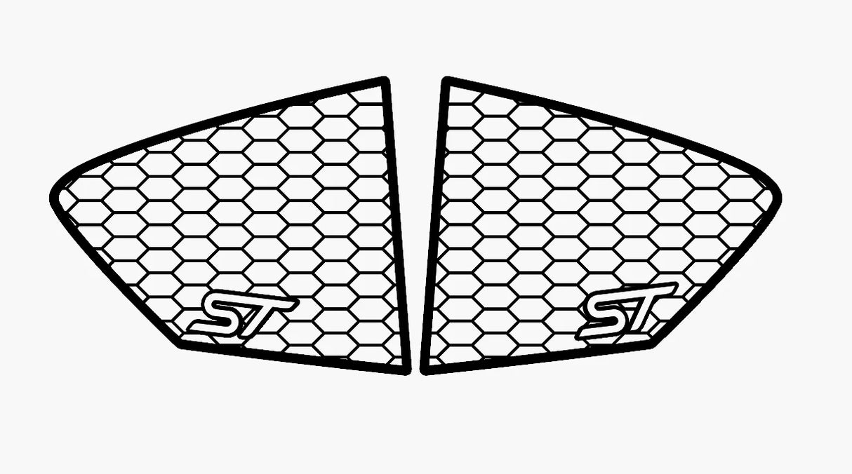 MK4 / 4.5 Ford Focus Rear Quarter Window Panels - HEX Design (Multiple Choices)