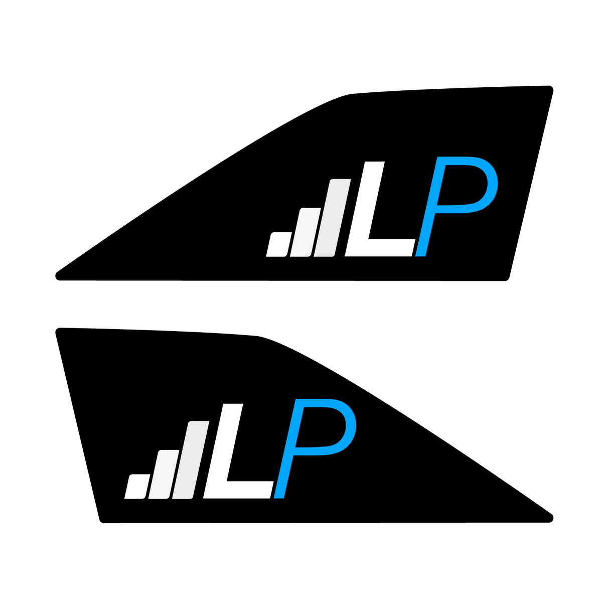 Shark Fin Aerial Decal Sticker - Set of 2 (Various Brand Logos)