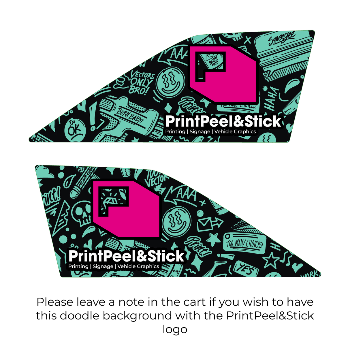 Shark Fin Aerial Decal Sticker - Set of 2 (Various Brand Logos)