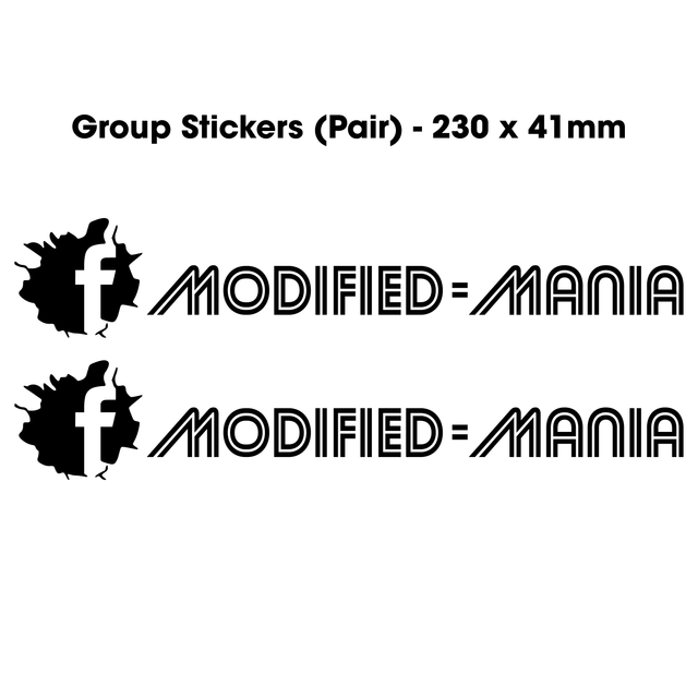 Modified Mania Club Stickers (Pair) - Ford Mania Merch