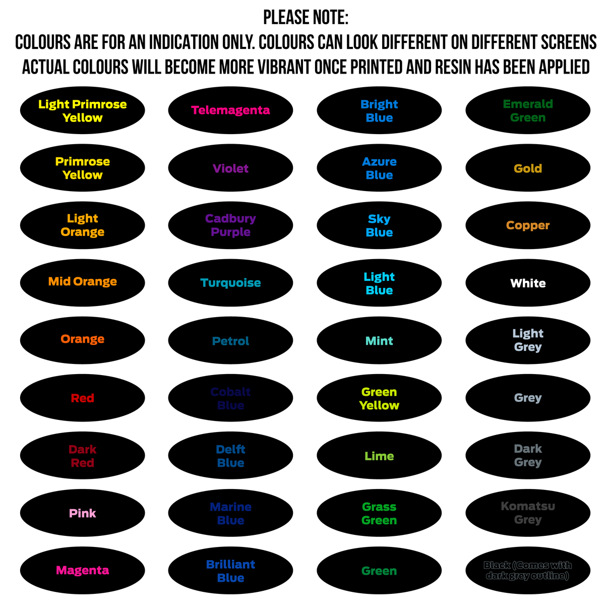 "Oval" Gel Badge Overlays - Mk2.5 Puma GEN E ONLY