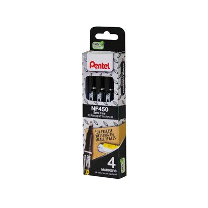 Pentel Permanent Marker Fine Black (Pack of 4)