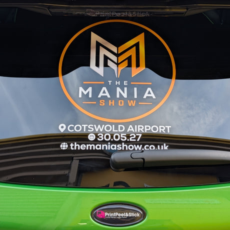 The Mania Show Rear Window Advert Sticker