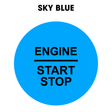 28mm ’Engine Start Stop’ Button Gel Badge - Sky Blue - Ignition Button Gel Badges
