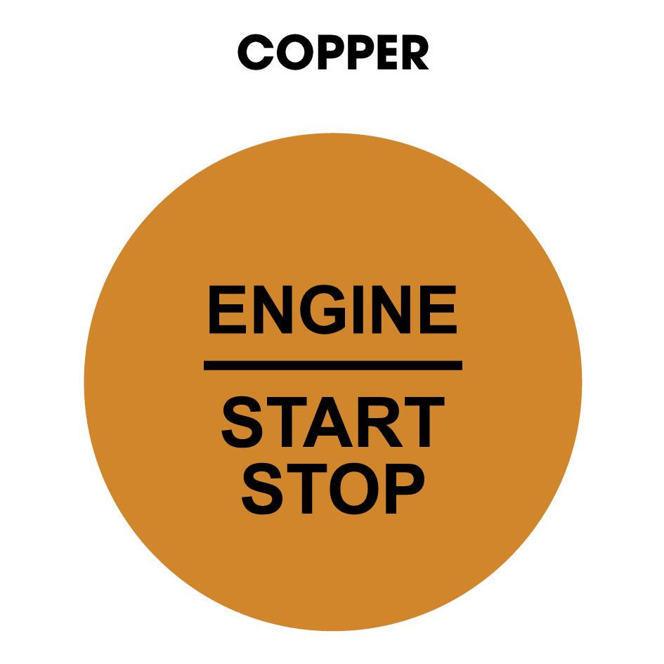 28mm "Engine Start Stop" Button Gel Badge