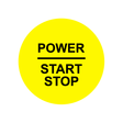 28mm ’Power Start Stop’ Ignition Button Gel Badge - Light Primrose Yellow - Ignition Button Gel Badges