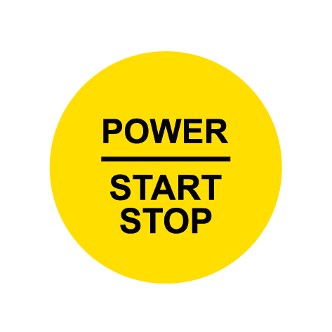 28mm ’Power Start Stop’ Ignition Button Gel Badge - Primrose Yellow - Ignition Button Gel Badges