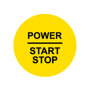 28mm ’Power Start Stop’ Ignition Button Gel Badge - Primrose Yellow - Ignition Button Gel Badges