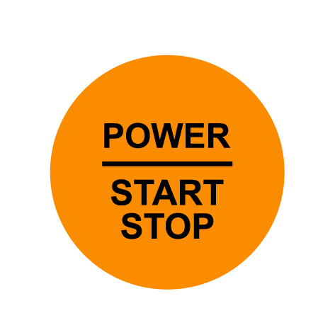 28mm ’Power Start Stop’ Ignition Button Gel Badge - Mid Orange - Ignition Button Gel Badges