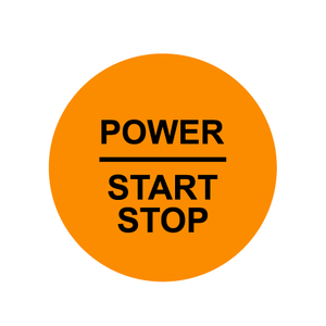 28mm ’Power Start Stop’ Ignition Button Gel Badge - Mid Orange - Ignition Button Gel Badges