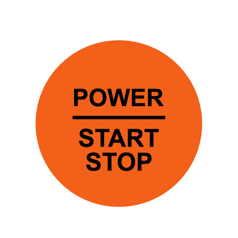 28mm ’Power Start Stop’ Ignition Button Gel Badge - Orange - Ignition Button Gel Badges