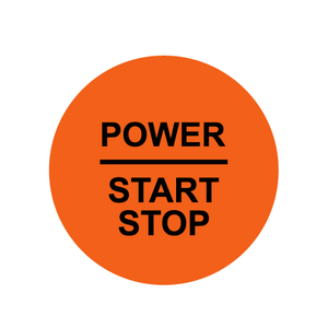 28mm ’Power Start Stop’ Ignition Button Gel Badge - Orange - Ignition Button Gel Badges