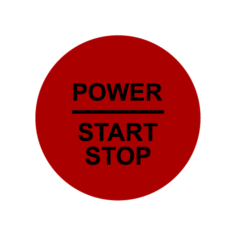 28mm ’Power Start Stop’ Ignition Button Gel Badge - Red - Ignition Button Gel Badges