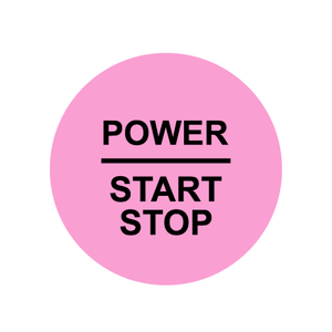 28mm ’Power Start Stop’ Ignition Button Gel Badge - Pink - Ignition Button Gel Badges