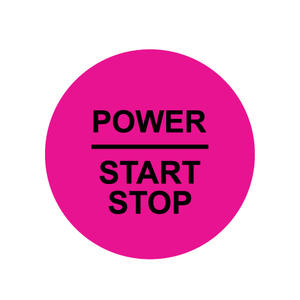 28mm ’Power Start Stop’ Ignition Button Gel Badge - Magenta - Ignition Button Gel Badges