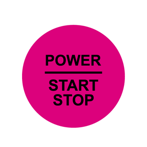 28mm ’Power Start Stop’ Ignition Button Gel Badge - Telemagenta - Ignition Button Gel Badges