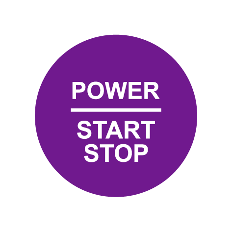 28mm ’Power Start Stop’ Ignition Button Gel Badge - Violet - Ignition Button Gel Badges