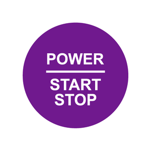 28mm ’Power Start Stop’ Ignition Button Gel Badge - Violet - Ignition Button Gel Badges