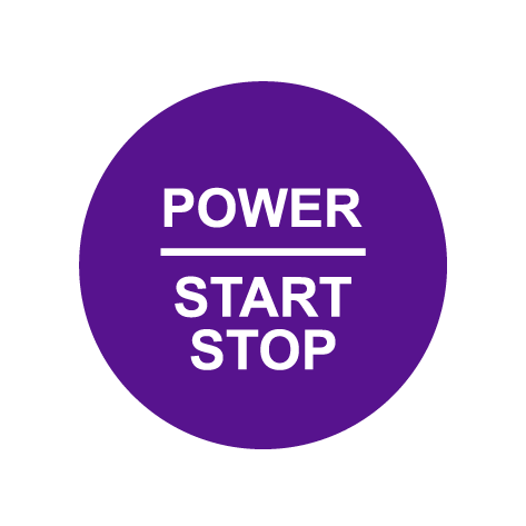 28mm ’Power Start Stop’ Ignition Button Gel Badge - Cadbury Purple - Ignition Button Gel Badges