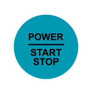 28mm ’Power Start Stop’ Ignition Button Gel Badge - Turquoise - Ignition Button Gel Badges