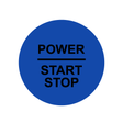 28mm ’Power Start Stop’ Ignition Button Gel Badge - Brilliant Blue - Ignition Button Gel Badges