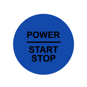 28mm ’Power Start Stop’ Ignition Button Gel Badge - Brilliant Blue - Ignition Button Gel Badges
