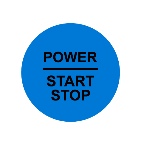 28mm ’Power Start Stop’ Ignition Button Gel Badge - Bright Blue - Ignition Button Gel Badges