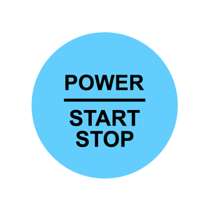 28mm ’Power Start Stop’ Ignition Button Gel Badge - Light Blue - Ignition Button Gel Badges