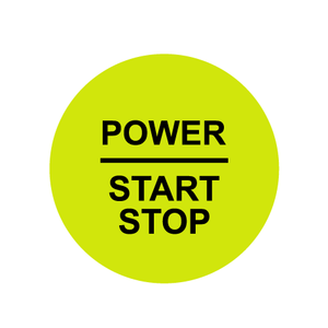 28mm ’Power Start Stop’ Ignition Button Gel Badge - Green Yellow - Ignition Button Gel Badges