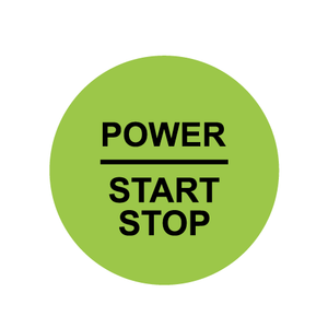28mm ’Power Start Stop’ Ignition Button Gel Badge - Lime - Ignition Button Gel Badges