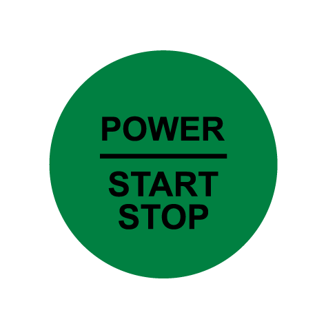 28mm ’Power Start Stop’ Ignition Button Gel Badge - Green - Ignition Button Gel Badges