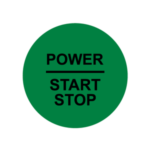 28mm ’Power Start Stop’ Ignition Button Gel Badge - Green - Ignition Button Gel Badges