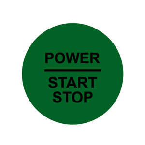 28mm ’Power Start Stop’ Ignition Button Gel Badge - Emerald Green - Ignition Button Gel Badges